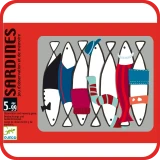 De speldoos in 2D van het kinderspel SARDINES, een memoryspel van Djeco