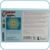 Achterkant kant van doos in 2D van spel Cinco van speluitgever Franjos Spiele