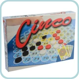 Voorkant van doos in 3D van spel Cinco van speluitgever Franjos Spiele